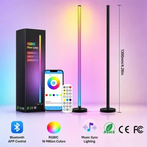 Indoor Outdoor Smart Floor Lamp LED Floor Lamps IP65 for Bedroom Living Room Remote Control
