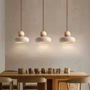 Indoor Pendant Light Stone Made Nordic Modern LED Chandelier for Hotel Bedside
