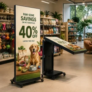 Indoor Portable Digital LED Banner with WiFi App Control for Mall Elevator Lobby Advertising and Retail Events