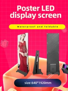 Indoor Portable Smart Advertising LED Screen Sign Wall Foldable P2.5 Poster 100-240V SDK Function Standing Retail Store Elevator