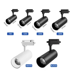 Indoor Retail Shop CCT Dimmable Tracklight 7W 12W 20W 30W Spotlight 2 Circuit Commercial LED Ceiling Track Spot Light