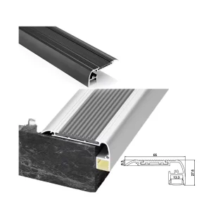 Indoor Staircase Black Aluminum Step Nosing LED Profile Recessed Safety Backlight Channel for Step Lighting