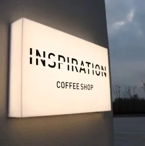 Indoor and Outdoor Custom square Acrylic Stainless Steel Full Lighting Light Box for Coffee Shop Advertising Shop