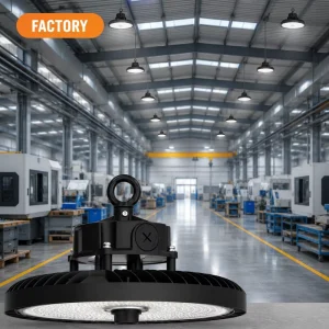 Industrial 100W 150W 200W 4000K 5000K 5700K IP65 IK08 CRI80 5 Years Warehouse Factory UFO LED High Bay Light