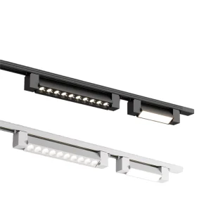 Industrial 180 Rotatable Long Strip LED COB Track Light Aluminum Grille High CRI 90 Dimmable 2/3/4wire Anti-Glare Linear Track