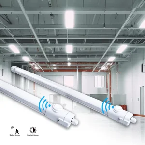 Industrial 3 Cct Led Ceiling Light 2ft 4ft 5ft Tri Proof Ip65 Sensors Led Linear Light for Warehouse Workshop Garage Parking Lot