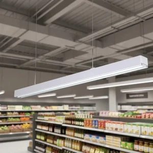 Industrial 50W Continuous Run LED Linear Trunking 1500mm Linkable CCT Linear Light Suspended Luminaire