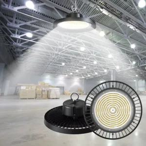 Industrial 60 240W LED UFO High Bay Light 150lm w with Motion Sensor Dimmable Waterproof Warehouse High Bay Lights