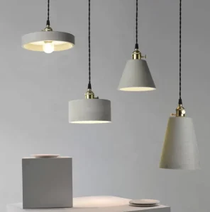 Industrial Cement Pendant Light Vintage Antique Brass Socket Hanging Ceiling Lamp Dining Room Restaurant Bar
