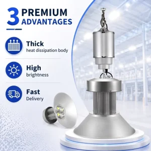Industrial Commercial Light Lifter Warehouse Workshop Ceiling Light Aluminum 100W 150W 200W LED High Bay Light