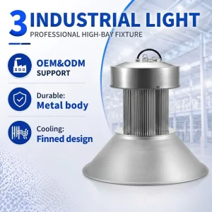 Industrial High Bay Light Lifter Commercial Industrial Lighting 100W 150W 200W IP66 Round UFO Led High Bay Light