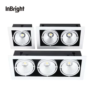 Industrial Hotel Double Triple Single Heads Spot Lights 10W 20W 30W LED COB Recessed Anti Glare Grille Ceiling Light Spotlight