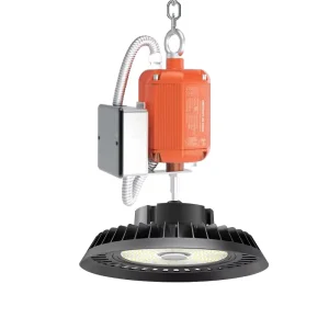 Industrial IP65 Suspension UFO LED High Bay Light for Workshop Warehouse Garage Workshop Shop With Emergency Power Supply
