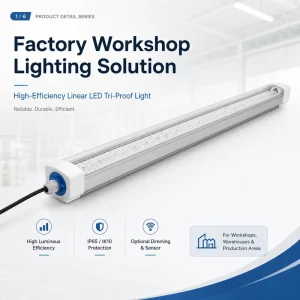 Industrial LED Tri Proof IP65 Light 20W 80W 5 Year Warranty CRI80 6000K for Factory Workshop Production Lines and Workstations