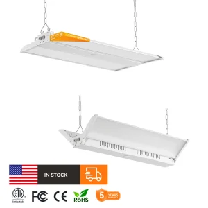 Industrial Linear High Bay 3CCT Adjustable LED Warehouse Light for Gymnasiums Workshops Garages Shop Lighting