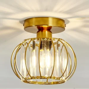 Industrial Modern Vintage Round Ceiling Light Glass Steel Indoor Kitchen Chandelier