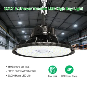Industrial OEM ODM 90W/120W/150W IP65 Aluminum Outdoor Remote/Sensor Control 5000K UFO High Bay Light for Factory/Warehouse