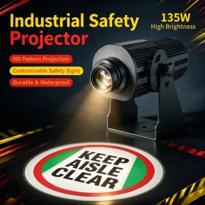 Industrial Safety Warning Gobo Light High Power Sensor Projector for Overhead Crane & Forklift in Workshop
