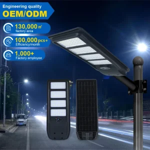Industrial Smart Outdoor Lighting 6000K IP65 LED 30W 50W 60W 100W 150W 200W Solar Street Light with PIR Motion Sensor