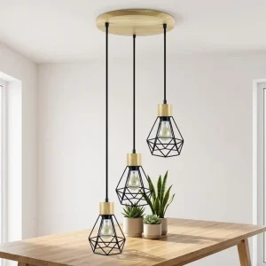 Industrial Style Iron Living Room Wood Chandelier Pendant Light for Restaurant Living Room Dining Room