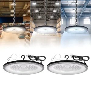 Industrial UFO LED High Bay 150W 120W IP65 Highbay Pendant Light ETL Certified Round Warehouse Workshop Lighting