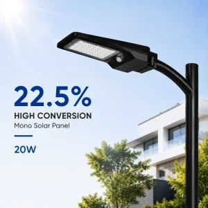 Integrated PRO Solar Street Lamp 20W 3000lm IP65 Pole Wall Mount 3CCT 120 Detect Angle LED Outdoor Home Garden Park Using