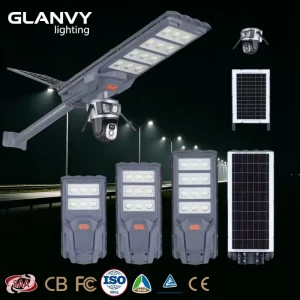 Integrated Solar Street Light With Battery CCTV Security System Extra Bifacial Solar Panel Technology High Grade Body Modular