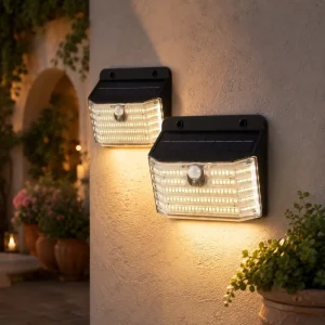 Integrated Solar Wall Lamp PIR Human Motion Sensor IP65 Waterproof LED Security Light for Villa Driveway Porch Garage