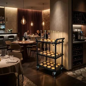 Integrated Wireless Charging Cordless Table Lighting System for Hospitality