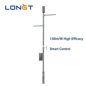 Intelligent Grey IP66 Aluminum LED Road CCTV Solar Street Light Multi Functional Lighting Solutions Auto Cad Layout CE Certified