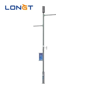 Intelligent Grey LED Street Lamp CCTV Charger Smart Solar Multi Functional Lighting Solutions Auto Cad Layout ROHS Certification