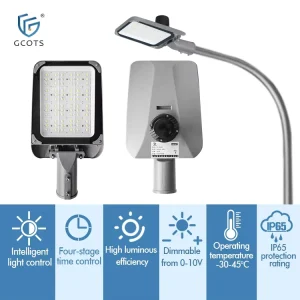 Intelligent Light controlled Dimmable 6000K Daylight CRI70 Aluminum Alloy LED Streetlights Streetlights For Road AC Powered IP65