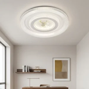 Interior Ceiling Light with Modern Star Snowflake Details and Dual Ring Structure for Sophisticated Home Environments