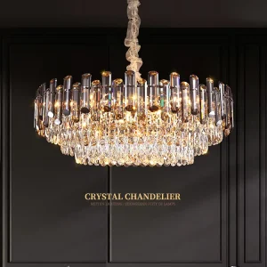 Interior Living Room Modern Led Crystal Chandelier Ceiling Light Luxury Raindrop Flush Mount Pendant Lamp Light Fixtures