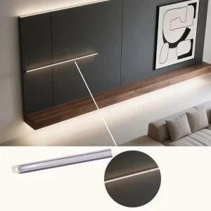 Invisible RGB LED Cabinet Lighting Ultra Narrow Aluminum Profile with Plastic Shade 12V for Closet Shelf Bookcase YB1018 21