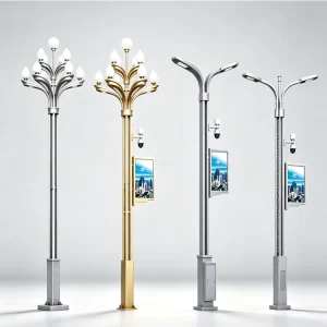 IoT Smart Street Light Pole 5G WiFi CCTV Camera EV Charging LED Screen IP65 AC Galvanized Steel Outdoor Landscape Project Light