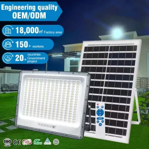 Ip65 Waterproof Outdoor Smart Control Lighting 50 100 200 300 Watts Led Solar Flood Light