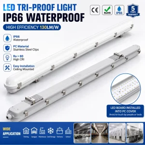 Ip66 40w Vapor Tight Linear Fixture High Brightness Triproof Led Batten Light Led Tri-proof Light