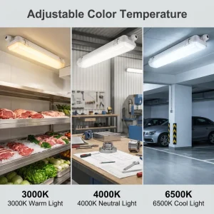 Ip66 Ik10 160lm/W Wattage Adjustable Anti Uv Pc Housing Led Triproof Batten Light Tri Proof Lamp for Parking Lot