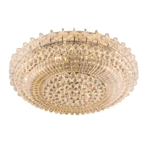 Iron Base Crystal LED Ceiling Lamp Remote Control Modern Design Chrome Finish 220V Compatible Home Office Lighting