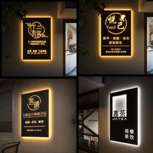 Iron Frame Square Black White Waterproof Double Sided Customized Nail Art Shop Homestay Door Wall Mounted Light Box Advertising