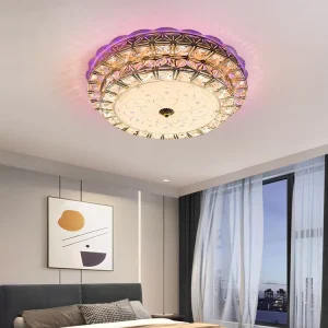 Iron Glass Crystal Chandelier 72w 96w Indoor Living Room Bedroom Hotel Modern Led Surface Mounted Ceiling Light 2 Year
