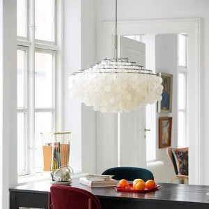 Iron Wind Chime Pendant Light Modern European Style Living Room Villa Dining Room Romantic Murano Chandelier LED Middle