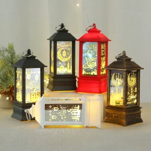 Islam Muslim Eid Mubarak Wooden LED Night Light Ramadan Decoration for Home Festival Party Supplies