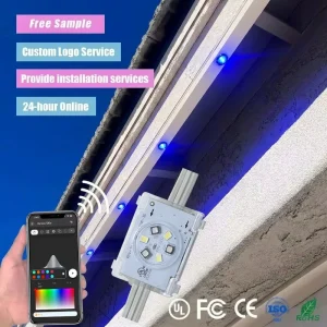 Ismart All season 50ft 100ft Kit Full Color Roof Line Lighting 48V Weatherproof App Control For Garden Decoration