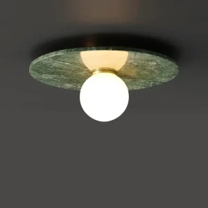 Italian Marble LED Ceiling Lamp for Home Decor Nordic White Black Green Stone for Living Room Bedroom Aisle Corridor European