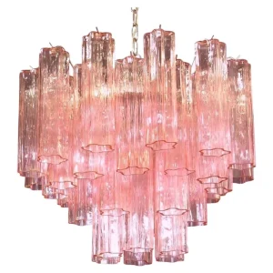 Italian Murano Nickel Plated Metal Structure Stylish Pink Glass Chandelier Pendant Light SAA Approved for Living Room