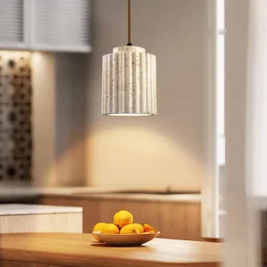 Italian Vintage Luxury Stone LED Chandelier Pendant Light for Bedroom Adjustable Color Temperature Dimmable Room Decor Lighting