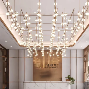 JYLIGHTING Luxury Classic Hotel Villa Lighting Premium Large Glass Sphere Pendant Chandelier Custom Masterpiece Decor LED