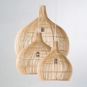 Japanese Style Pendant Lights for Minimalist Living Rooms of Guesthouses Inns and Corridors with Unique Rattan Lampshades